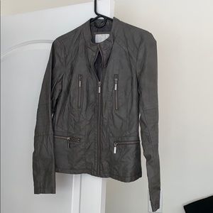 Faux Leather Gray Moto Jacket